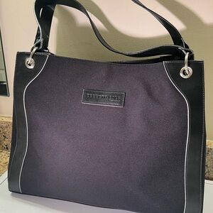 Kenneth Cole NY Black Nylon Shoulder Bag Tote 15.5x12x6” Magnetic Closure